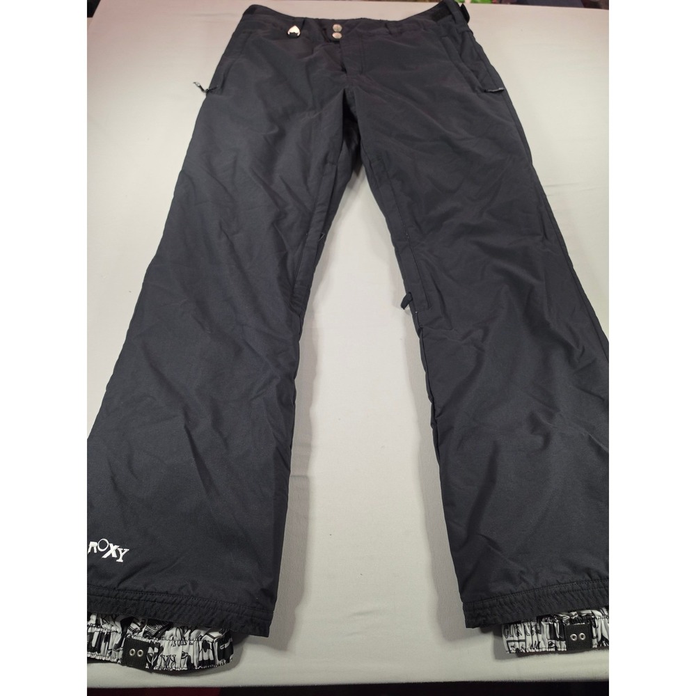 Roxy 5000 Womens Black Insulated Snow Pants Ski Snowboard Size L Gaiters